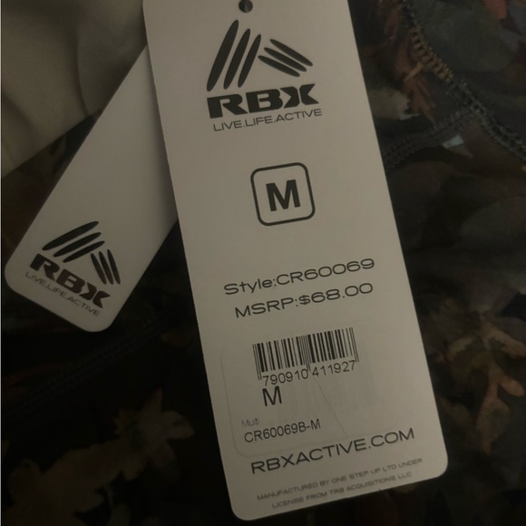 RBX Women's Full Length Floral Leggings High Waisted Activewear Medium - Picture 5 of 5